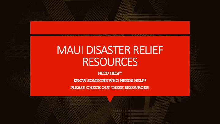 Maui Disaster Relief Resources