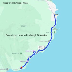 map_route_hana_lindbergh_grave_lost_on_lanai_maui_hawaii