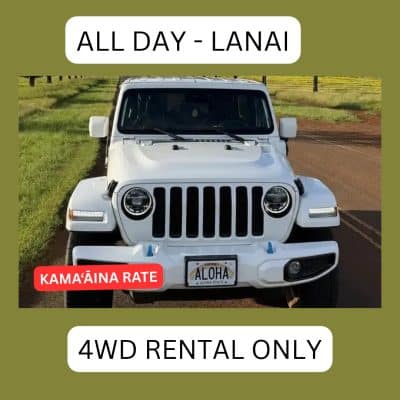 Lanai - Kamaaina Jeep/Bronco Rental Only - Airport or Town Pickup